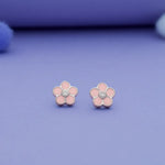 925 Silver Floral Kids Studs with Secure South Screw Back