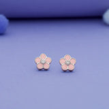 925 Silver Floral Kids Studs with Secure South Screw Back