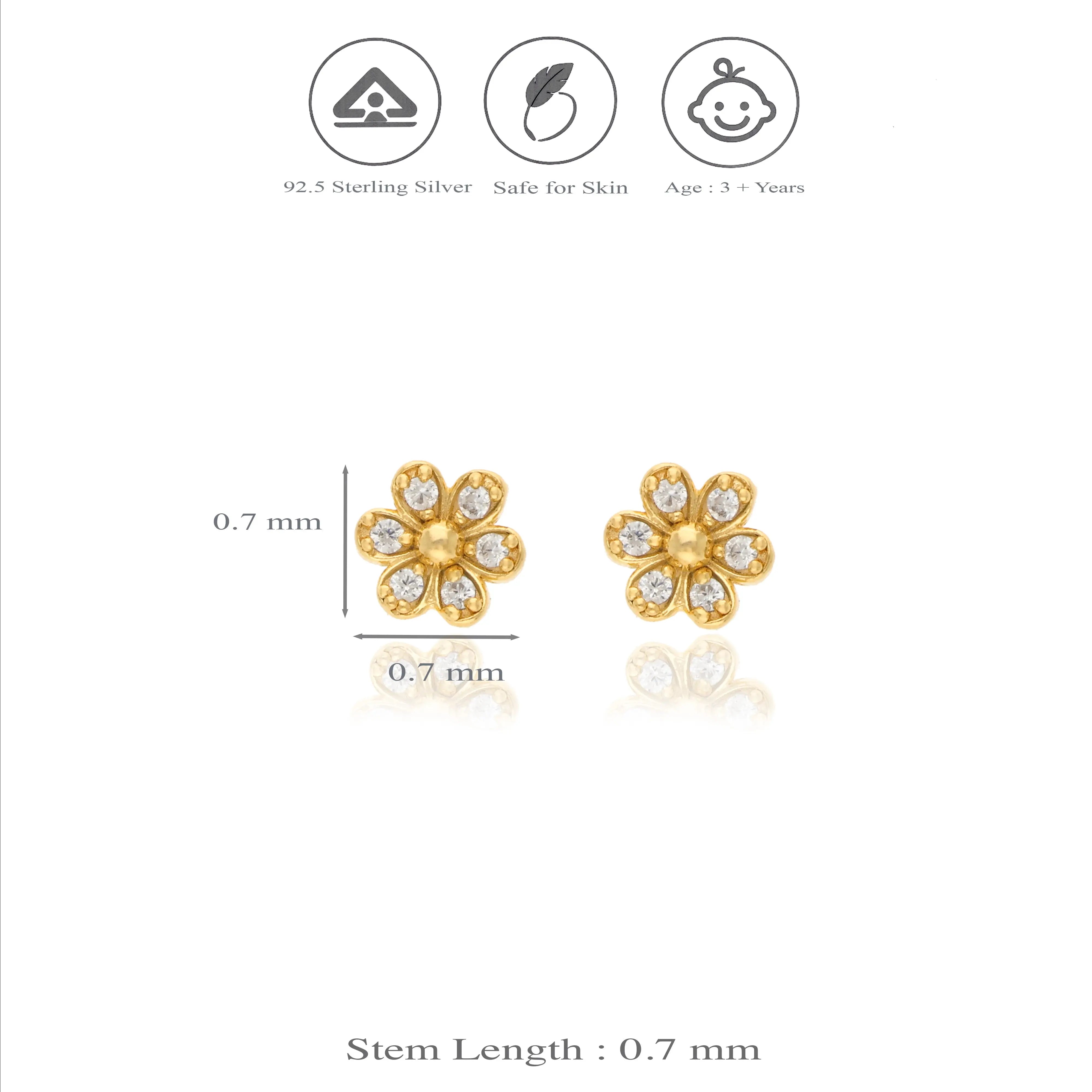 925 Silver Garden Giggles Kids Studs