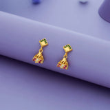 925 Silver Kids Ruby Geometric Jhumka Earrings