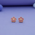 925 Silver Kids Stud Earrings with Violet Flower Design