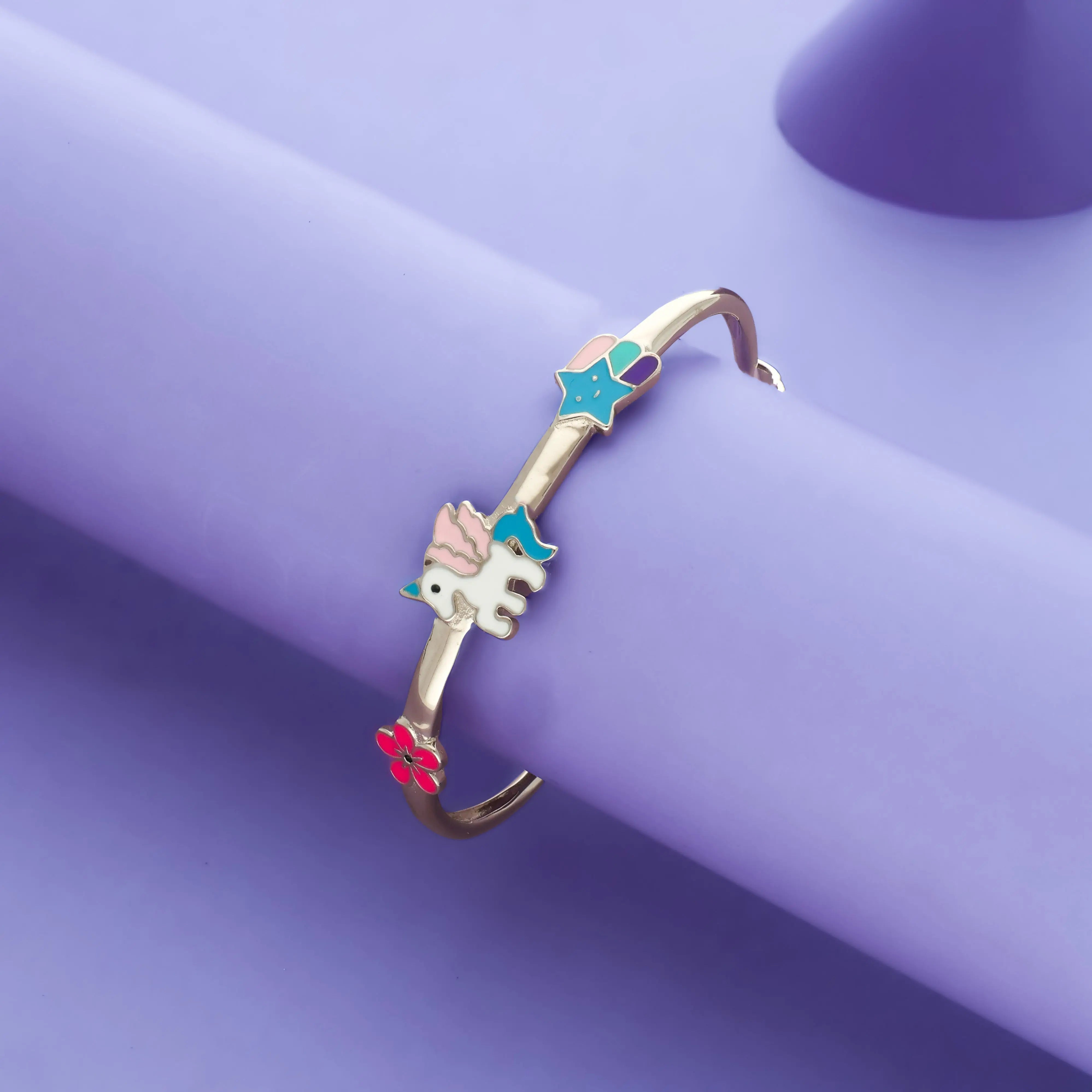 925 Silver Magical Unicorn Kids Bangles
