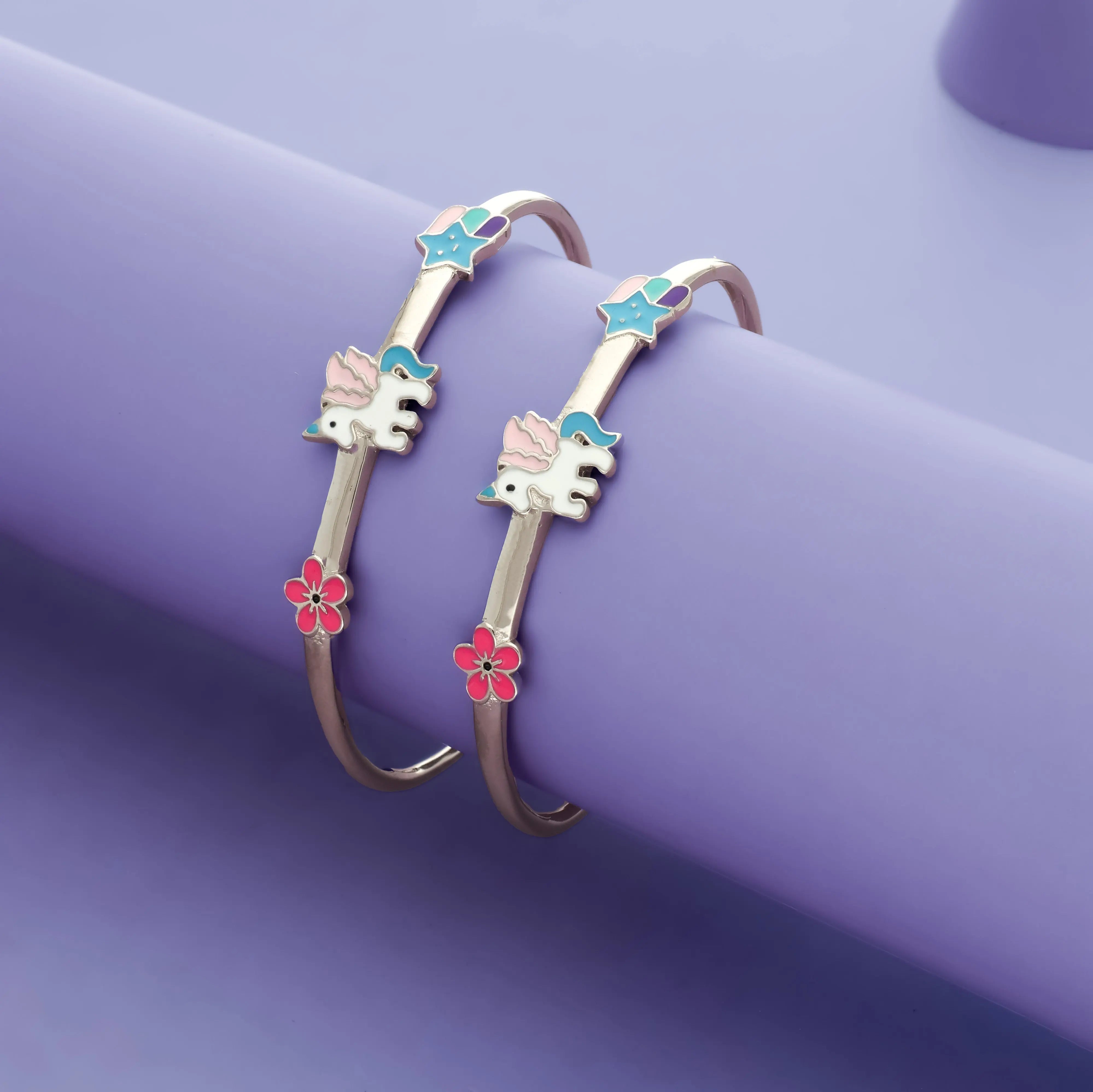 925 Silver Magical Unicorn Kids Bangles