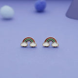 925 Sterling Silver Cloudly Rainbow Studs for Kids (3+ Yrs)