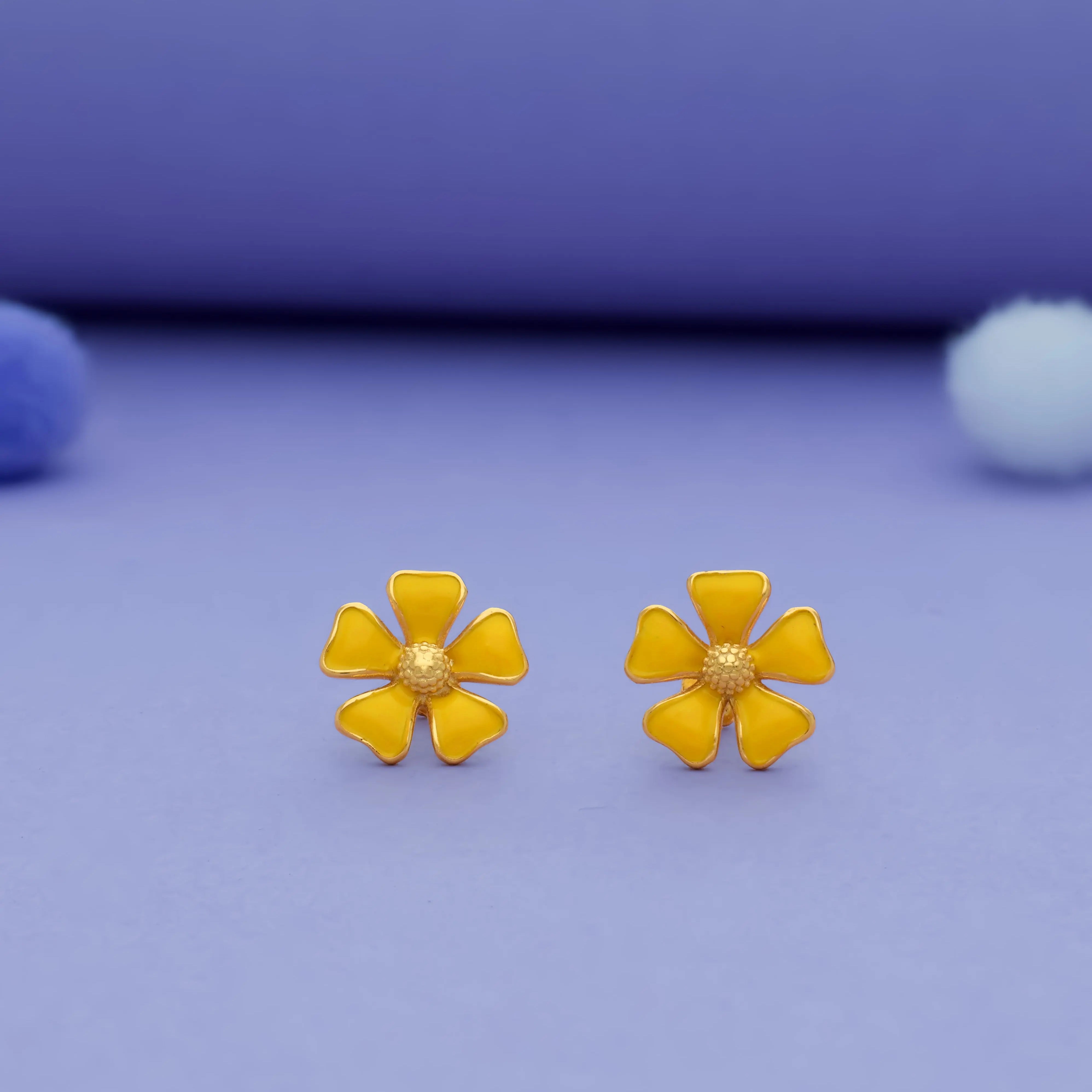 925 Sterling Silver Earrings for Baby Girl with Flower Design