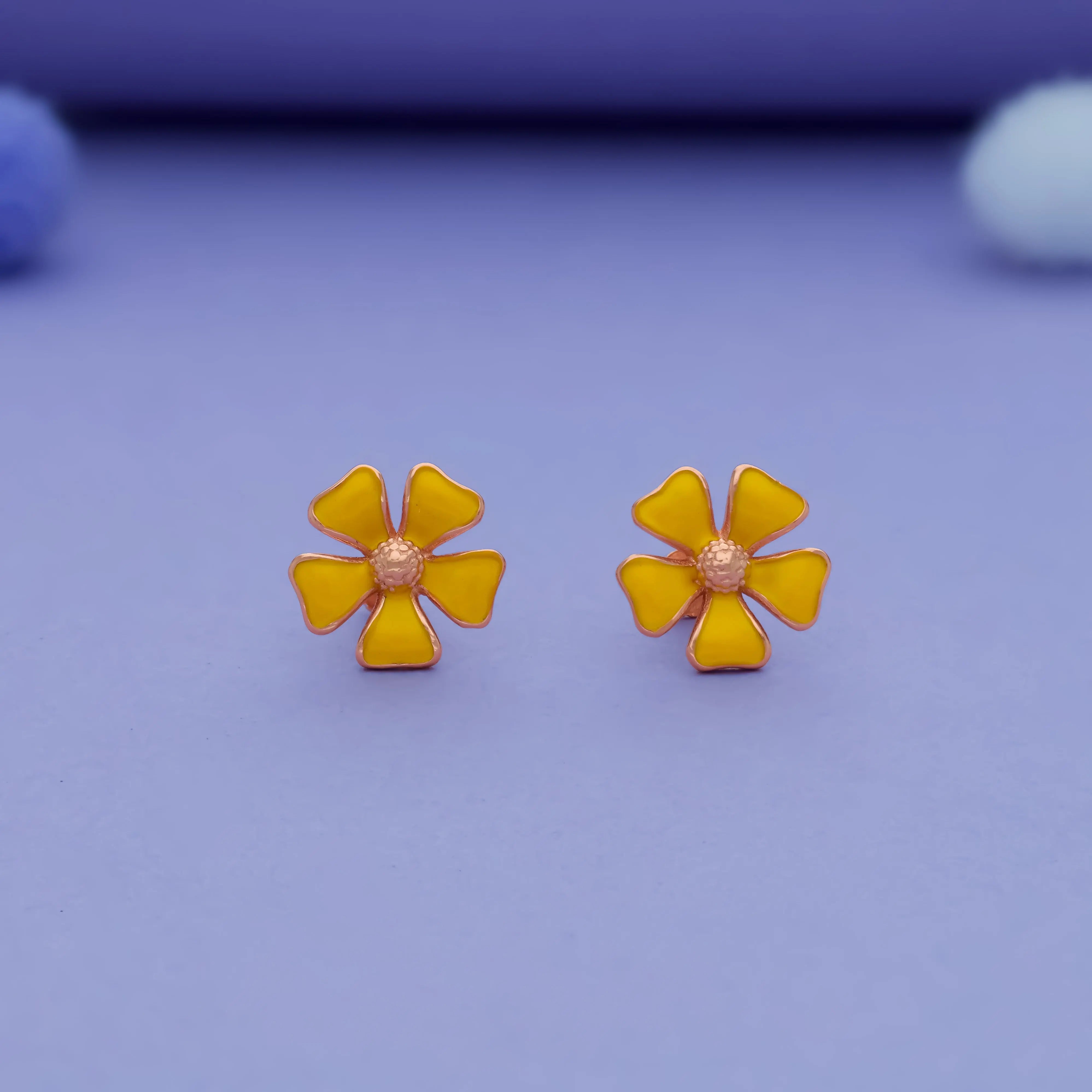 925 Sterling Silver Earrings for Baby Girl with Flower Design