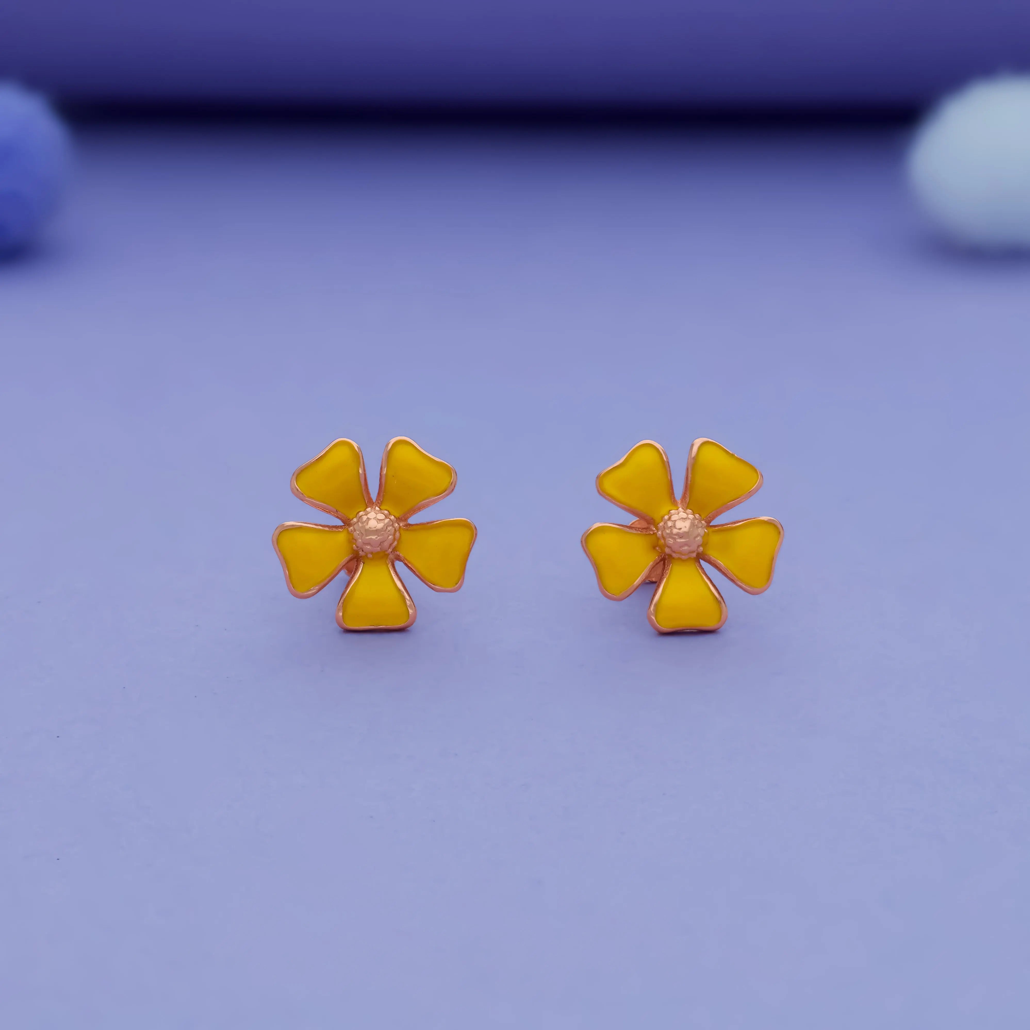 925 Sterling Silver Earrings for Baby Girl with Flower Design