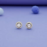 925 Sterling Silver White Cubic Zircon (CZ) Stone Kids Stud