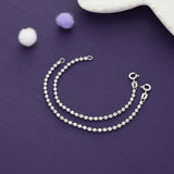 Midnight Sparkle 925 Silver Kid Anklet(Newborn)
