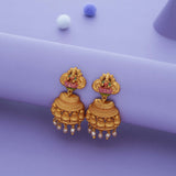 Ashta Swarna Lakshmi 925 Gold Polish Traditional Jhumka