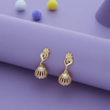 Balika Pushpa Gold Polish 925 Silver Traditional Kid Earring