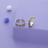 Bead Cluster Oxidized 925 Silver Toering
