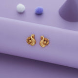 Beautiful Peacock Gold Polish 925 Silver Kid Earring