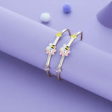 Bee Petal Charm 925 Silver Kid Bangles (0-5 Yrs)