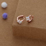 Bloom Beauty Rose Gold Polish 925 Silver Hoop Earring