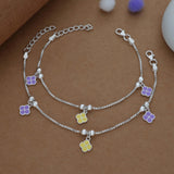 Blooming Joy Silver Anklet(3-6 yrs)