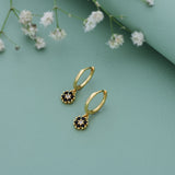 Bloomy Flower 18K Gold Polish Silver Hoop (5+ Yrs)
