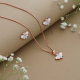 Bloomy Joy Rose Gold Polish 925 Silver Kids Chain Pendant (3+ Years)