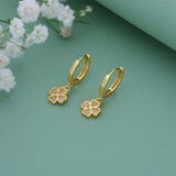 Blossom Heart 18K Gold Polish Silver Hoop (5+ Yrs)