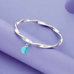 Blue Butterfly Bliss 925 Silver Kids Bangle