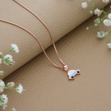 Blue Peppy Wheels Rose Gold Polish 925 Silver Kids Chain Pendant (3+ Years)
