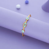 Blue Queen’s Crown Gold Polish 925 Silver Kid Bangles (0-5 Yrs)