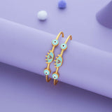 Blue Queen’s Crown Gold Polish 925 Silver Kid Bangles (0-5 Yrs)