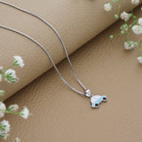 Blue Tiny Racer 925 Silver Kids Chain Pendant (3+ Years)
