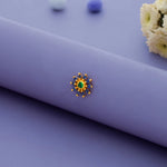 Blue CZ Sunburst Floral 925 Silver Nosepin