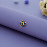 Blue CZ Sunburst Floral 925 Silver Nosepin