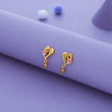 Blushing Heart Gold Polish 925 Silver Drop Earring