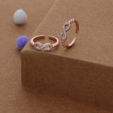 Bow Gleam Rose Gold Polish 925 Silver Toering