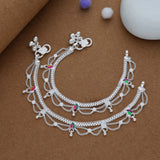 Butterfly Chain Traditional 925 Silver Kid Anklet(3-4 Yrs)