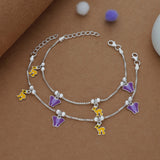Butterfly Meadow Silver Anklet(3-6 Yrs)