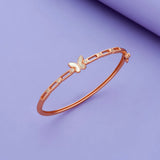 Butterfly Glow Rose Gold Polish 925 Silver Kid Bangle