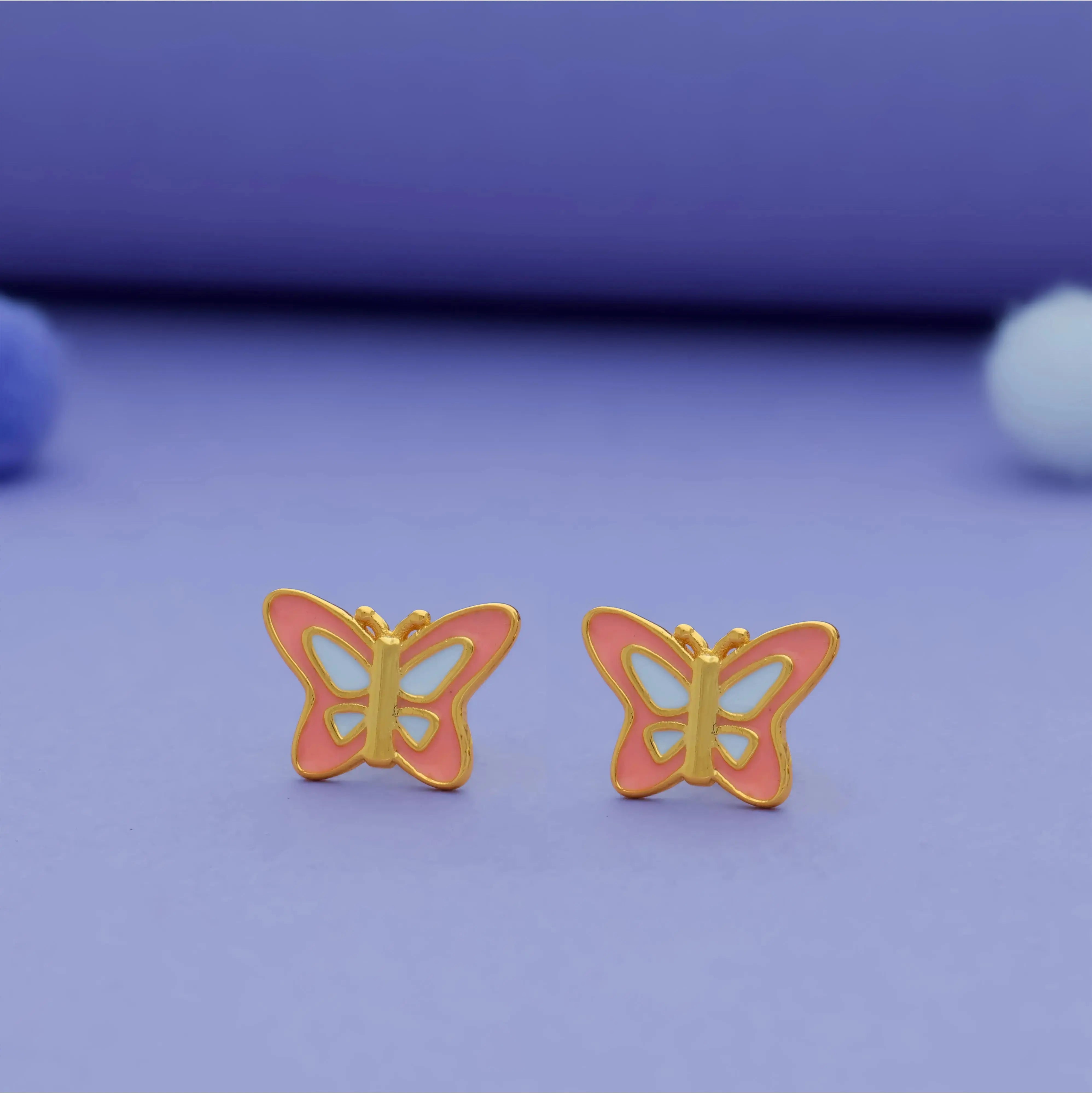 925 Silver Butterfly Kids Earring (3+ Yrs)