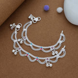 Chain Design Traditional 925 Silver Kid Anklet(1-2 Yrs)
