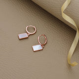 Charming Rose Gold Polish Silver Hoop Earrings