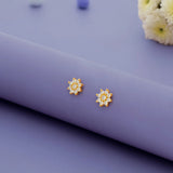 Charming Flower 925 Silver Stud Earrings