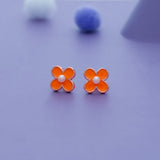 Cheerful Orange Blossom 925 Silver Kids Earrings (3+ Yrs)