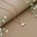 Cheery Car Rose Gold Polish 925 Silver Kids Chain Pendant (3+ Years)