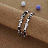 Classic Black 925 Silver Kid Bangles(1-2 Yrs)