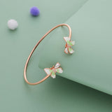 Classic Pastel Green Butterfly 925 Rose Gold Polish Women Silver Kada