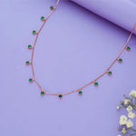 Classic Green Stone 925 Silver Charm Necklace