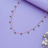 Classic Green Stone 925 Silver Charm Necklace