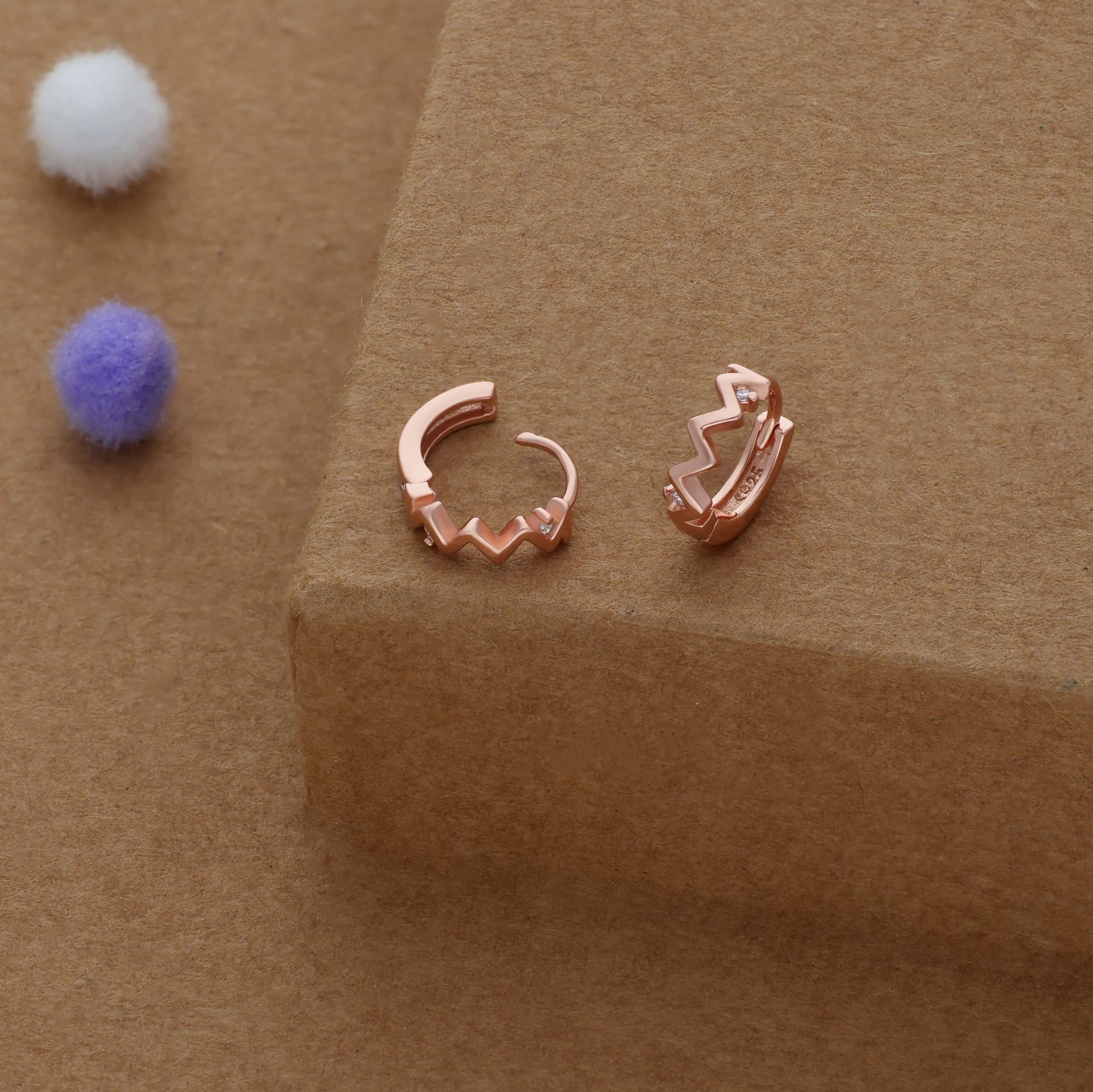 Crown Edge 925 Silver Kid Hoop Earring(3+ Yrs)