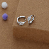 Royal Cluster 925 Silver Women Hoop Earring