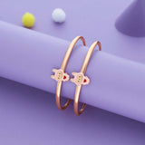Cuddle Paws Charm Rose Gold Polish 925 Kid Silver Bangles (0-5 Yrs)