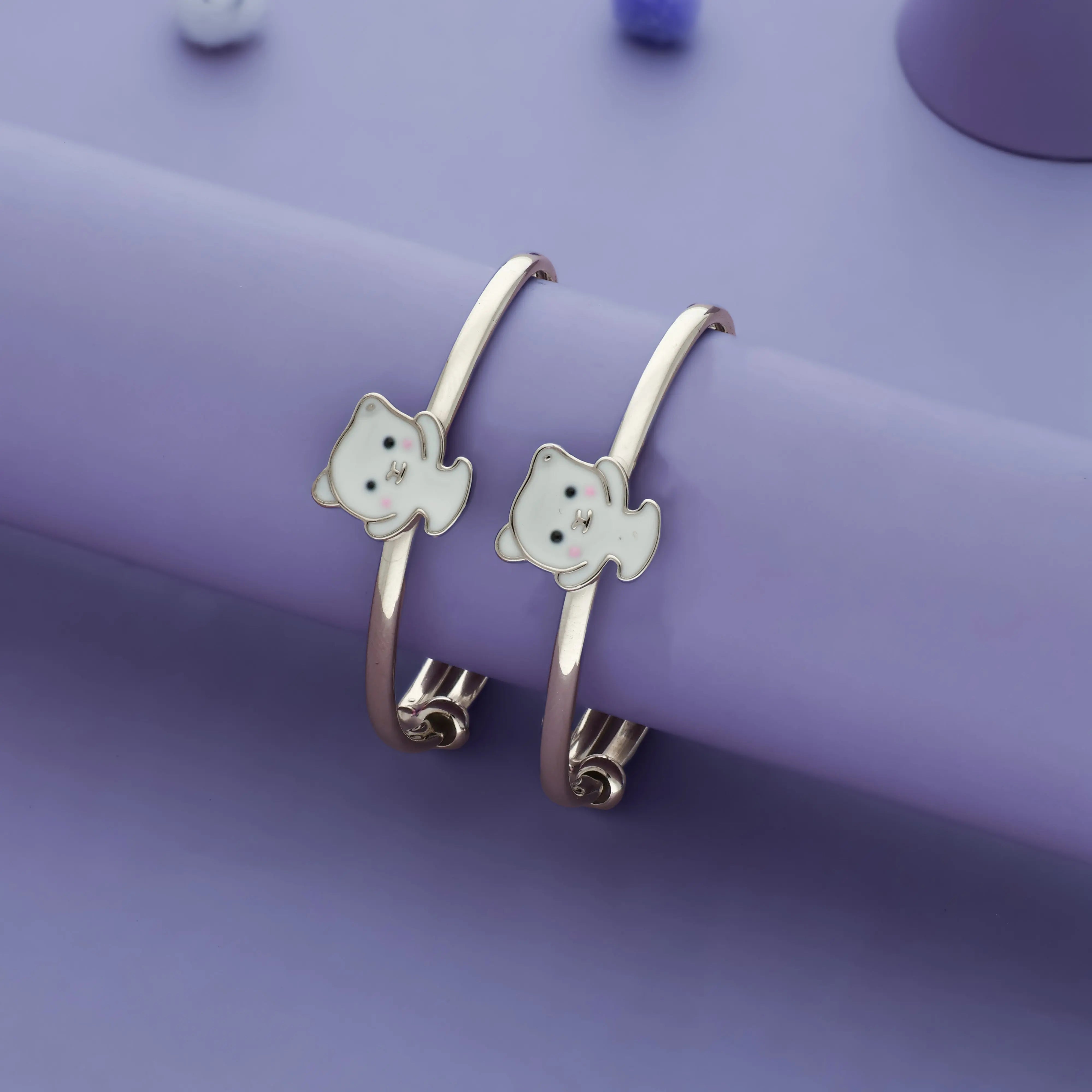 Cuddle Cub 925 Silver Kids Bangles (0-5 Yrs)