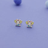 Cute Elephant Bow 925 Silver Kids Stud (3+ Yrs)
